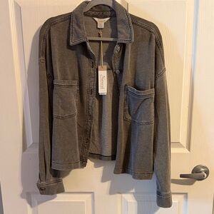 Natural Reflections Cropped Knit Shirt/Jacket